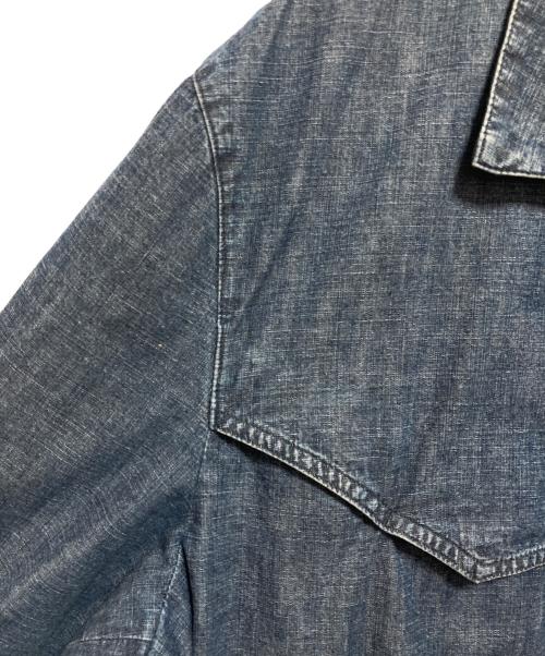 PAPAS（パパス）PAPAS (パパス) ロゴ刺繍シャンブレーデニムブルゾン ネイビー サイズ:50の古着・服飾アイテム