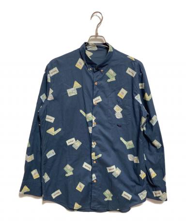 中古・古着通販】PAPAS (パパス) 総柄ボタンダウンシャツ ネイビー