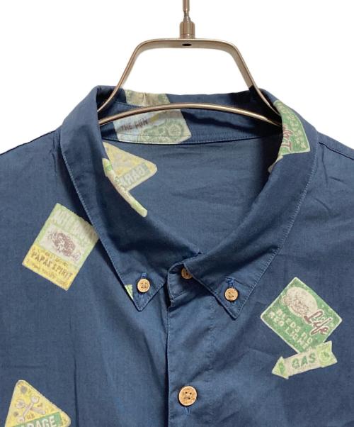 PAPAS（パパス）PAPAS (パパス) 総柄ボタンダウンシャツ ネイビー サイズ:50（L）の古着・服飾アイテム