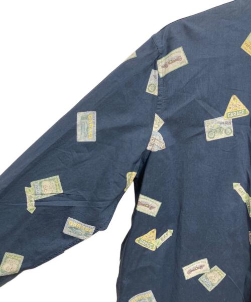 PAPAS（パパス）PAPAS (パパス) 総柄ボタンダウンシャツ ネイビー サイズ:50（L）の古着・服飾アイテム