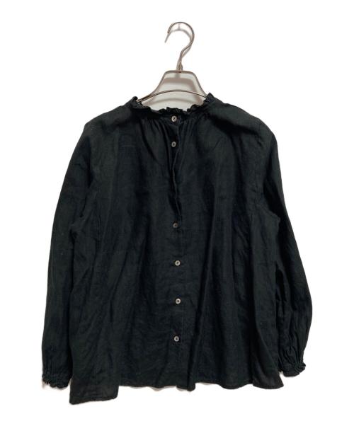 nest Robe（ネストローブ）nest Robe (ネストローブ) リネンブラウス ブラック サイズ:FREEの古着・服飾アイテム