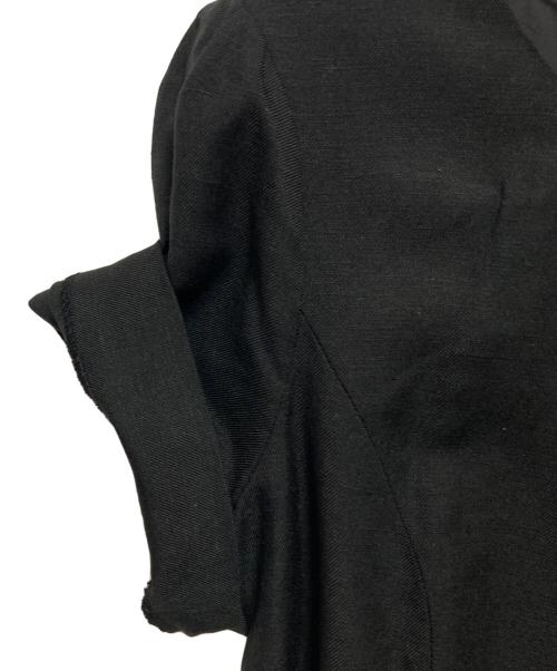 BURBERRY LONDON（バーバリーロンドン）BURBERRY LONDON (バーバリーロンドン) ベルト付リネン混ワンピース ブラック サイズ:M(38)の古着・服飾アイテム