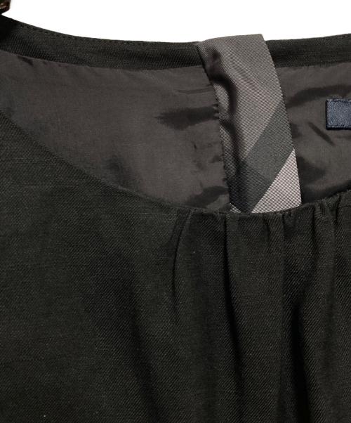 BURBERRY LONDON（バーバリーロンドン）BURBERRY LONDON (バーバリーロンドン) ベルト付リネン混ワンピース ブラック サイズ:M(38)の古着・服飾アイテム