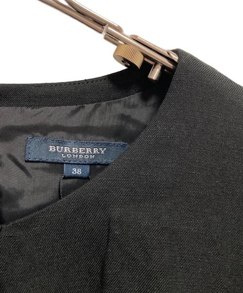 BURBERRY LONDON（バーバリーロンドン）BURBERRY LONDON (バーバリーロンドン) ベルト付リネン混ワンピース ブラック サイズ:M(38)の古着・服飾アイテム