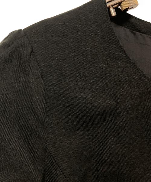 BURBERRY LONDON（バーバリーロンドン）BURBERRY LONDON (バーバリーロンドン) ベルト付リネン混ワンピース ブラック サイズ:M(38)の古着・服飾アイテム