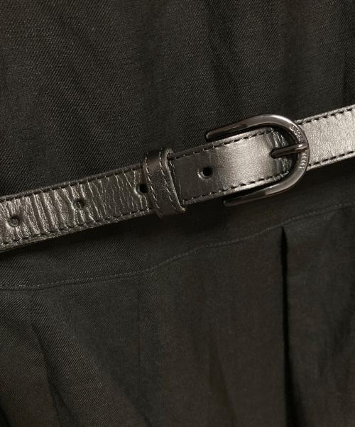 BURBERRY LONDON（バーバリーロンドン）BURBERRY LONDON (バーバリーロンドン) ベルト付リネン混ワンピース ブラック サイズ:M(38)の古着・服飾アイテム