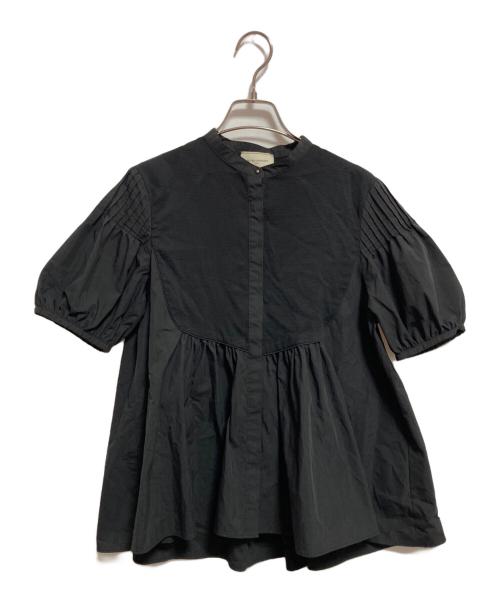 UNITED ARROWS（ユナイテッドアローズ）UNITED ARROWS (ユナイテッドアローズ) EMBOS ピンタック ショートスリーブブラウス ブラック サイズ:FREEの古着・服飾アイテム