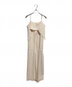 totemeトーテム）の古着「DRAPED VISCOSE CAMI DRESS」｜ベージュ