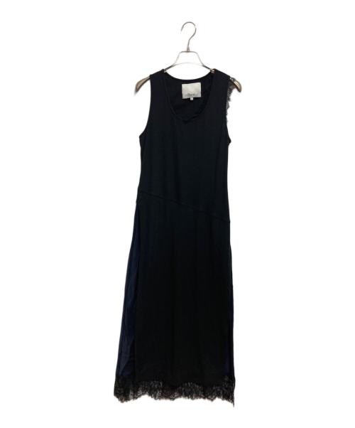 3.1 phillip lim（スリーワンフィリップリム）3.1 phillip lim (スリーワンフィリップリム) Deconstructed Tank Dress with Lace Trim ブラック サイズ:Sの古着・服飾アイテム