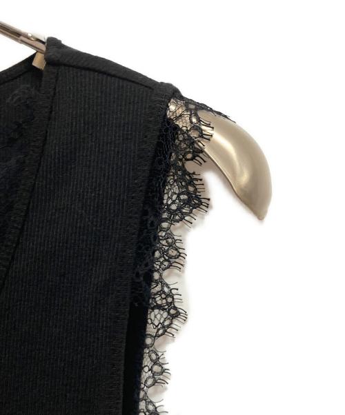 3.1 phillip lim（スリーワンフィリップリム）3.1 phillip lim (スリーワンフィリップリム) Deconstructed Tank Dress with Lace Trim ブラック サイズ:Sの古着・服飾アイテム