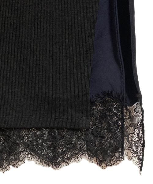 3.1 phillip lim（スリーワンフィリップリム）3.1 phillip lim (スリーワンフィリップリム) Deconstructed Tank Dress with Lace Trim ブラック サイズ:Sの古着・服飾アイテム