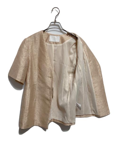 BALLSEY（ボールジィ）BALLSEY (ボールジィ) グロッシースラブ ハーフスリーブジャケット ベージュ サイズ:36の古着・服飾アイテム
