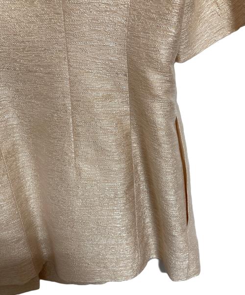 BALLSEY（ボールジィ）BALLSEY (ボールジィ) グロッシースラブ ハーフスリーブジャケット ベージュ サイズ:36の古着・服飾アイテム