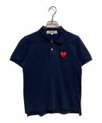 PLAY COMME des GARCONSプレイコムデギャルソン）の古着「ハートワッペンポロシャツ」｜ネイビー