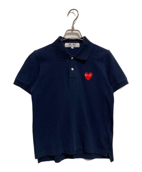 PLAY COMME des GARCONS（プレイコムデギャルソン）PLAY COMME des GARCONS (プレイコムデギャルソン) ハートワッペンポロシャツ ネイビー サイズ:Mの古着・服飾アイテム
