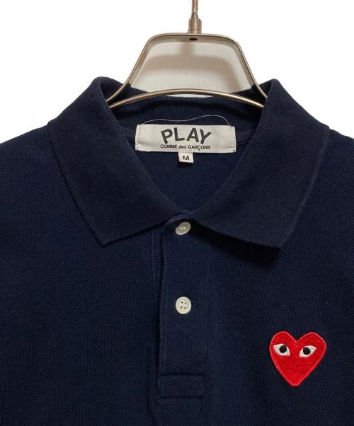 PLAY COMME des GARCONS（プレイコムデギャルソン）PLAY COMME des GARCONS (プレイコムデギャルソン) ハートワッペンポロシャツ ネイビー サイズ:Mの古着・服飾アイテム