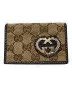 GUCCIグッチ）の古着「GG ラブリー カードケース」｜ベージュ