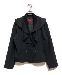 BALENCIAGA（バレンシアガ）の古着「フリルカラーウールジャケット」｜ブラック
