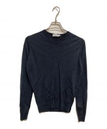 JOHN SMEDLEY（ジョンスメドレー）の古着「Vネックニット」｜ネイビー