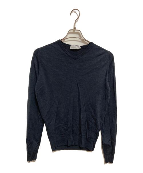JOHN SMEDLEY（ジョンスメドレー）JOHN SMEDLEY (ジョンスメドレー) Vネックニット ネイビー サイズ:Sの古着・服飾アイテム