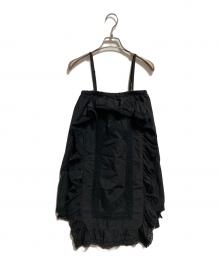 SLOBE IENA×crinkle crinkle crinkle（スローブ イエナ×クリンクル クリンクル クリンクル）の古着「rebuild apron skirt」｜ブラック