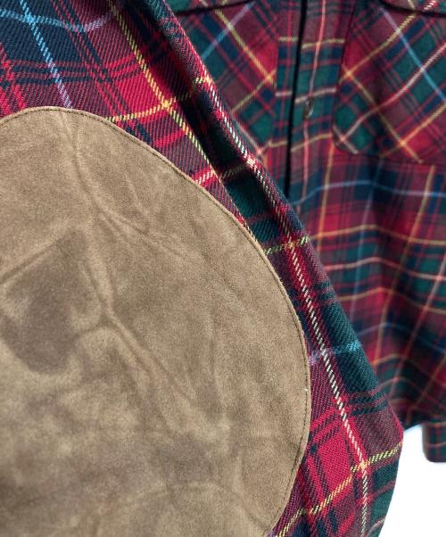 RALPH LAUREN（ラルフローレン）RALPH LAUREN (ラルフローレン) エルボーパッチネルシャツ レッド×グリーン サイズ:7の古着・服飾アイテム