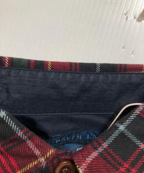 RALPH LAUREN（ラルフローレン）RALPH LAUREN (ラルフローレン) エルボーパッチネルシャツ レッド×グリーン サイズ:7の古着・服飾アイテム
