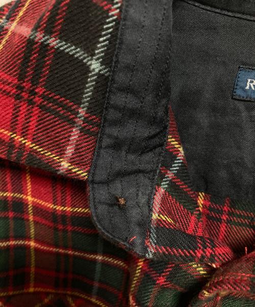 RALPH LAUREN（ラルフローレン）RALPH LAUREN (ラルフローレン) エルボーパッチネルシャツ レッド×グリーン サイズ:7の古着・服飾アイテム