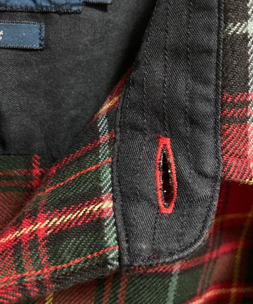 RALPH LAUREN（ラルフローレン）RALPH LAUREN (ラルフローレン) エルボーパッチネルシャツ レッド×グリーン サイズ:7の古着・服飾アイテム