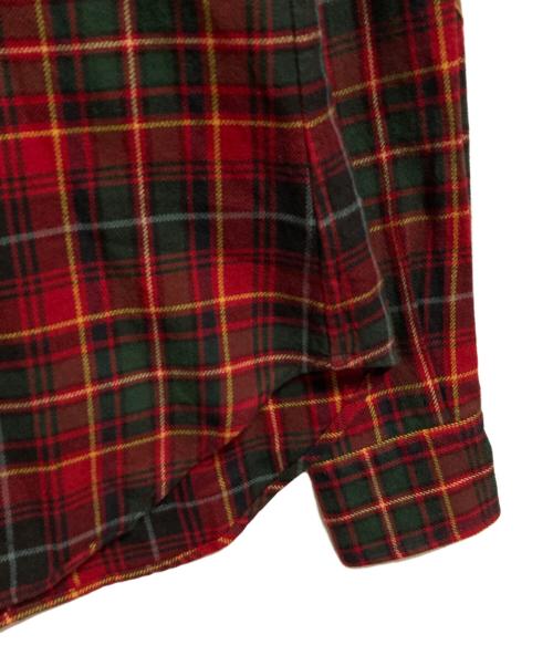 RALPH LAUREN（ラルフローレン）RALPH LAUREN (ラルフローレン) エルボーパッチネルシャツ レッド×グリーン サイズ:7の古着・服飾アイテム