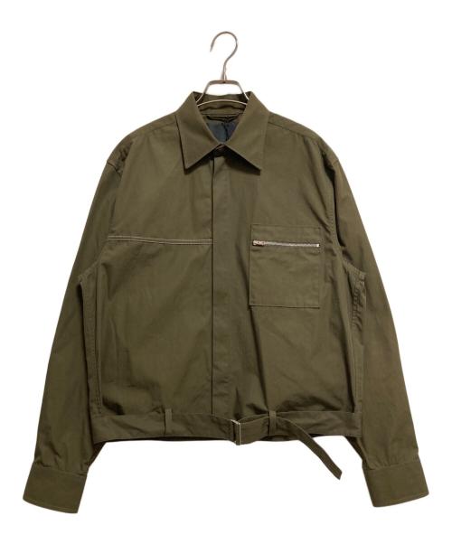 3.1 phillip lim（スリーワンフィリップリム）3.1 phillip lim (スリーワンフィリップリム) BELTED SHIRT JACKET カーキ サイズ:Lの古着・服飾アイテム