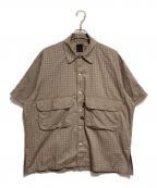 DAIWA PIER39ダイワ ピア39）の古着「TECH SPORTS OPEN COLLAR SHIRTS L/S MINI PLAIDS」｜ブラウン