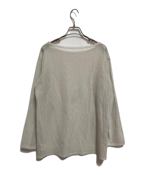 SALON adam et rope'（サロンアダムエロペ）SALON adam et rope' (サロンアダムエロペ) リネンブレンドメッシュロングスリーブプルオーバー ライトグレー サイズ:FREEの古着・服飾アイテム