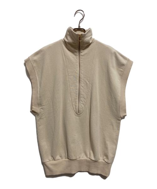 FUMIE=TANAKA（フミエタナカ）FUMIE=TANAKA (フミエタナカ) ハーフジップベスト アイボリー サイズ:M（2）の古着・服飾アイテム