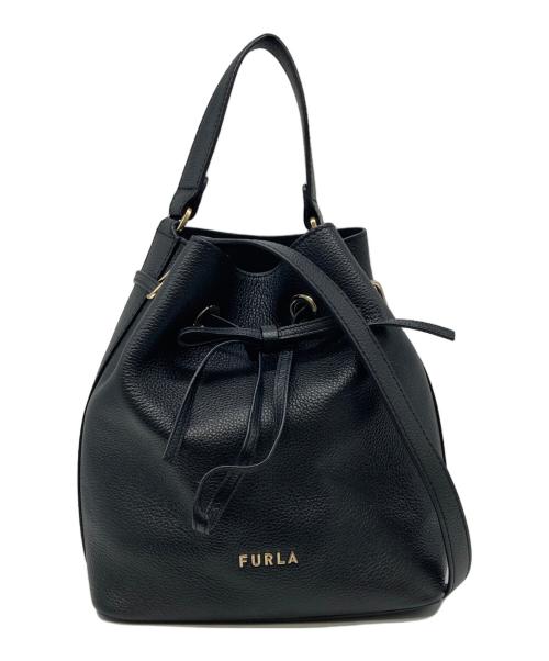 FURLA（フルラ）FURLA (フルラ) コスタンザ巾着ショルダーバッグ ブラックの古着・服飾アイテム
