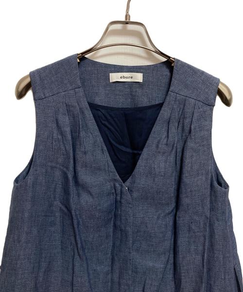 ebure（エブール）EBURE (エブール) リネンブレンドノースリーブワンピース ネイビー サイズ:38の古着・服飾アイテム