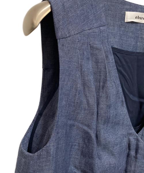 ebure（エブール）EBURE (エブール) リネンブレンドノースリーブワンピース ネイビー サイズ:38の古着・服飾アイテム