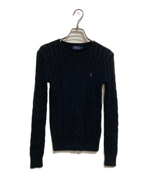 POLO RALPH LAUREN（ポロ・ラルフローレン）POLO RALPH LAUREN (ポロ・ラルフローレン) ケーブルニット ブラック サイズ:XSの古着・服飾アイテム
