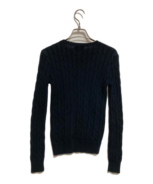 POLO RALPH LAUREN（ポロ・ラルフローレン）POLO RALPH LAUREN (ポロ・ラルフローレン) ケーブルニット ブラック サイズ:XSの古着・服飾アイテム