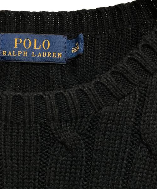 POLO RALPH LAUREN（ポロ・ラルフローレン）POLO RALPH LAUREN (ポロ・ラルフローレン) ケーブルニット ブラック サイズ:XSの古着・服飾アイテム