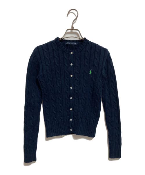 RALPH LAUREN（ラルフローレン）RALPH LAUREN (ラルフローレン) ケーブルニットカーディガン ネイビー サイズ:Sの古着・服飾アイテム