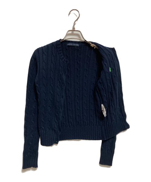 RALPH LAUREN（ラルフローレン）RALPH LAUREN (ラルフローレン) ケーブルニットカーディガン ネイビー サイズ:Sの古着・服飾アイテム