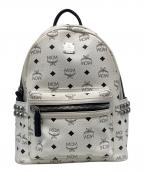 MCMエムシーエム）の古着「Stark Side Studded Visetos Small Backpack」｜ホワイト