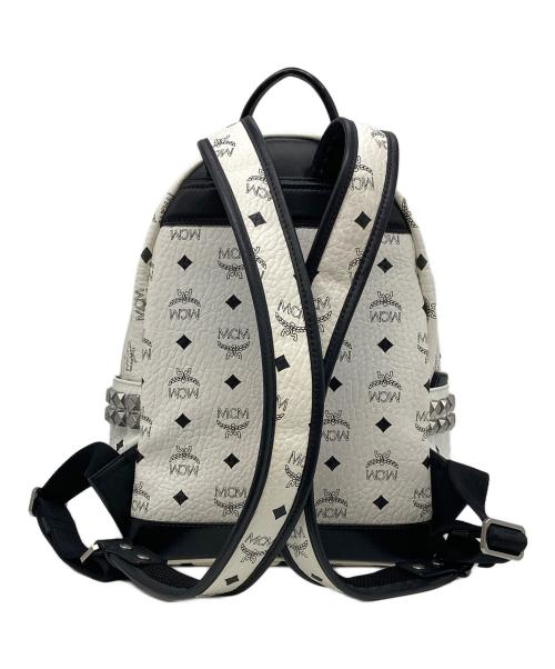 MCM（エムシーエム）MCM (エムシーエム) Stark Side Studded Visetos Small Backpack ホワイトの古着・服飾アイテム