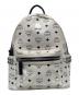 MCM（エムシーエム）の古着「Stark Side Studded Visetos Small Backpack」｜ホワイト