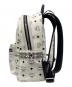 MCM (エムシーエム) Stark Side Studded Visetos Small Backpack ホワイト：18000円