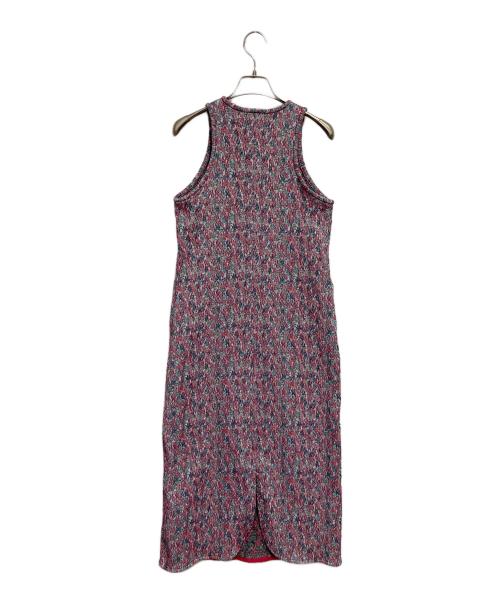 BACCA（バッカ）BACCA (バッカ) フラワージャガード ストレッチワンピース レッド×グリーン サイズ:36の古着・服飾アイテム