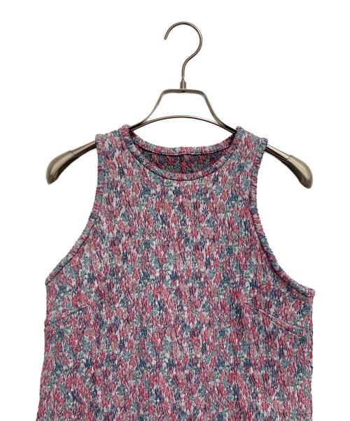 BACCA（バッカ）BACCA (バッカ) フラワージャガード ストレッチワンピース レッド×グリーン サイズ:36の古着・服飾アイテム