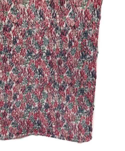 BACCA（バッカ）BACCA (バッカ) フラワージャガード ストレッチワンピース レッド×グリーン サイズ:36の古着・服飾アイテム