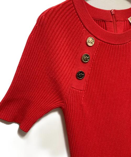 MICHAEL KORS（マイケルコース）MICHAEL KORS (マイケルコース) 半袖ニットワンピース ピンク サイズ:Sの古着・服飾アイテム